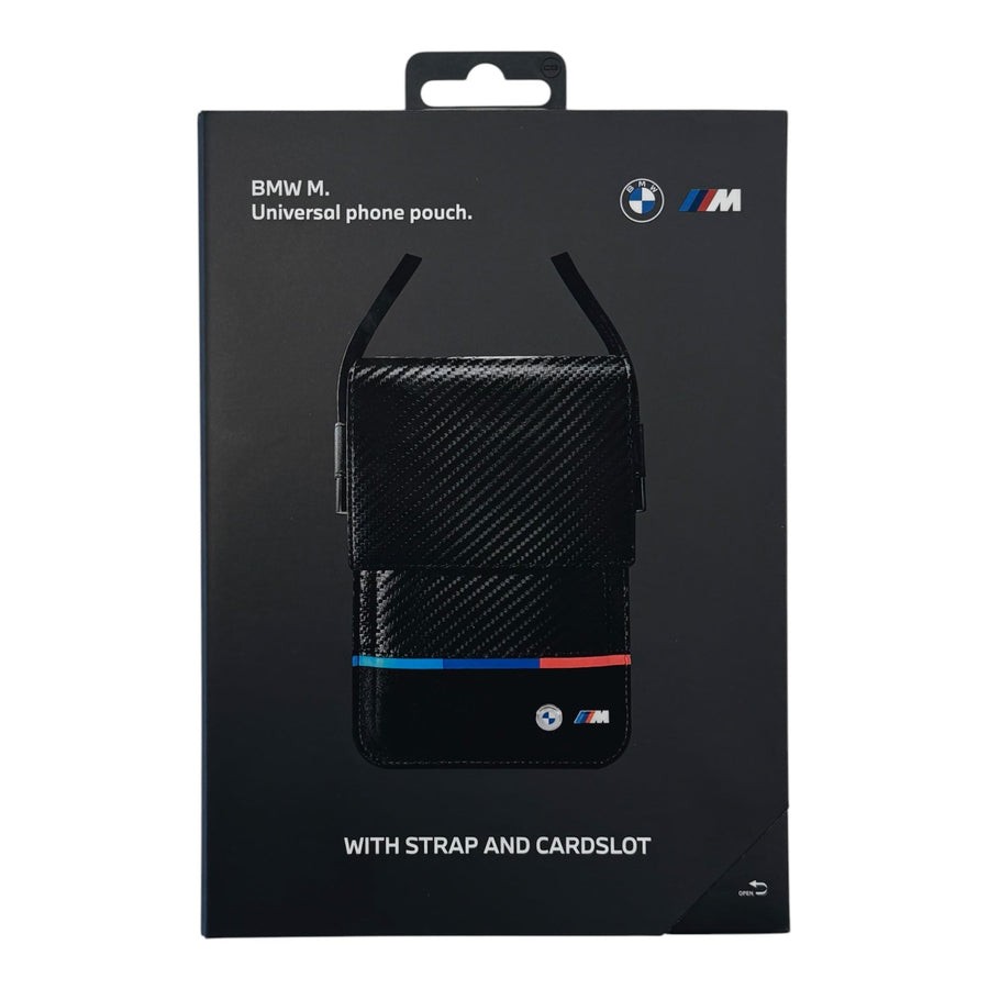 BMW – Línea Carbono Tricolor | Negro, Correa Ajustable, Diseño Elegante de Eco-Cuero